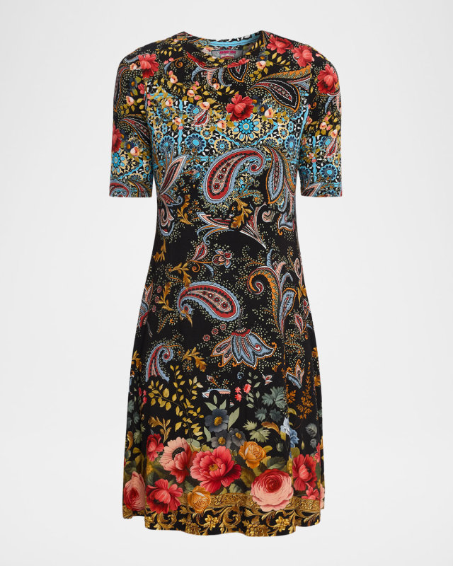 The Janie Floral & Paisley-Print Mesh Dress